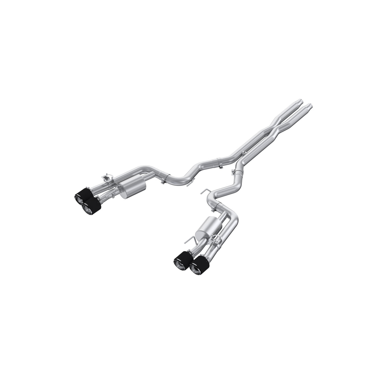 MBRP Exhaust 3" Cat Back, Quad Split Rear Exit; with Carbon Fiber Tips; Active Exhaust T304