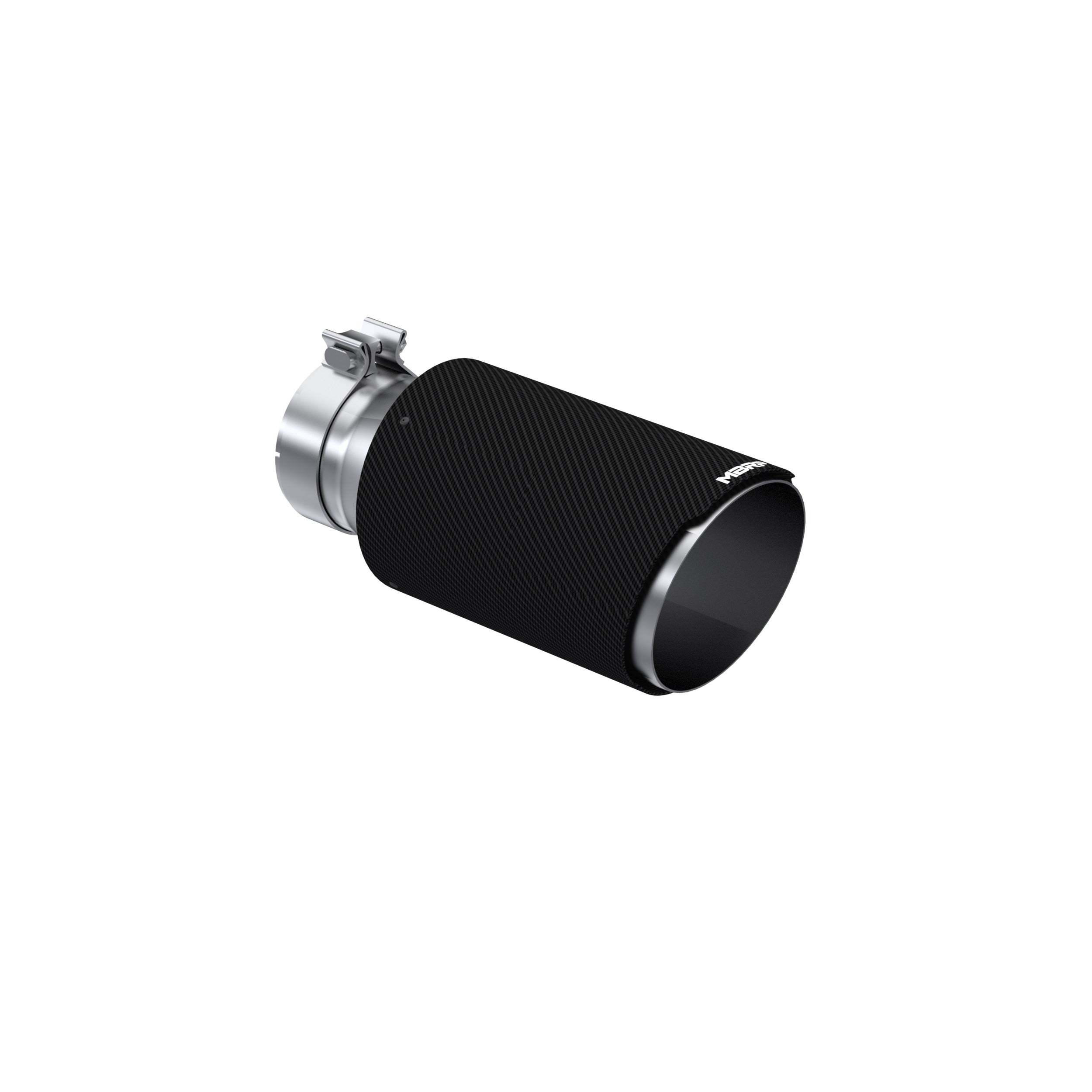 MBRP Exhaust T5072CF Tip 6in OD, Angle Cut End, 4in inlet, 12in length, T304 CF.