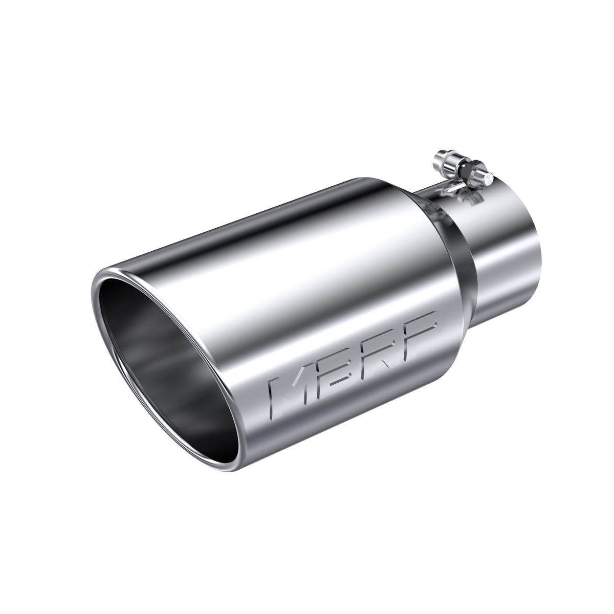 MBRP Exhaust T5073 Tip 6" OD.  Angled Rolled End.  4" ID.  12" length. T304 Stainless Steel.