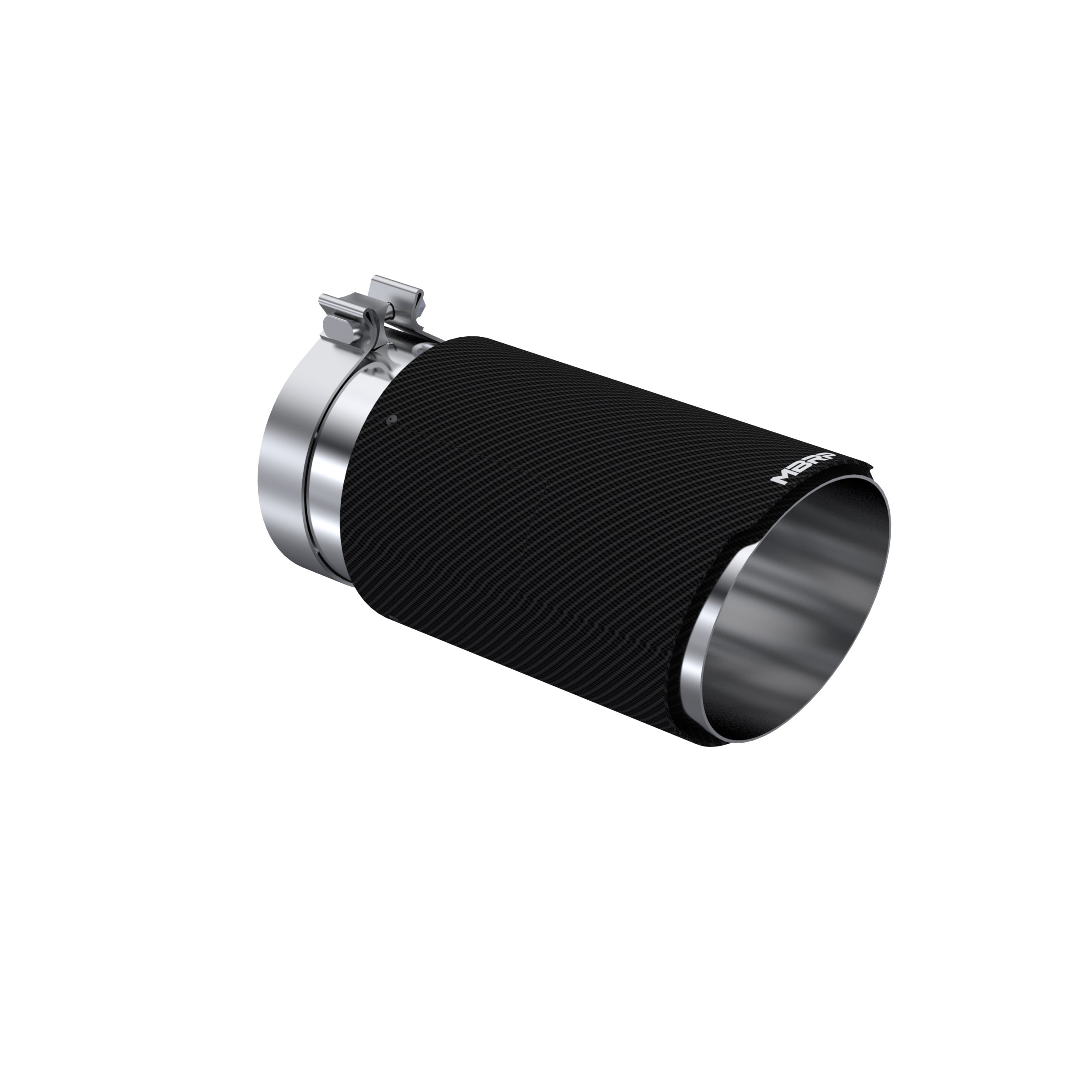 MBRP Exhaust T5075CF Tip 6in OD, Angle Cut End, 5in inlet, 12in length, T304 CF.