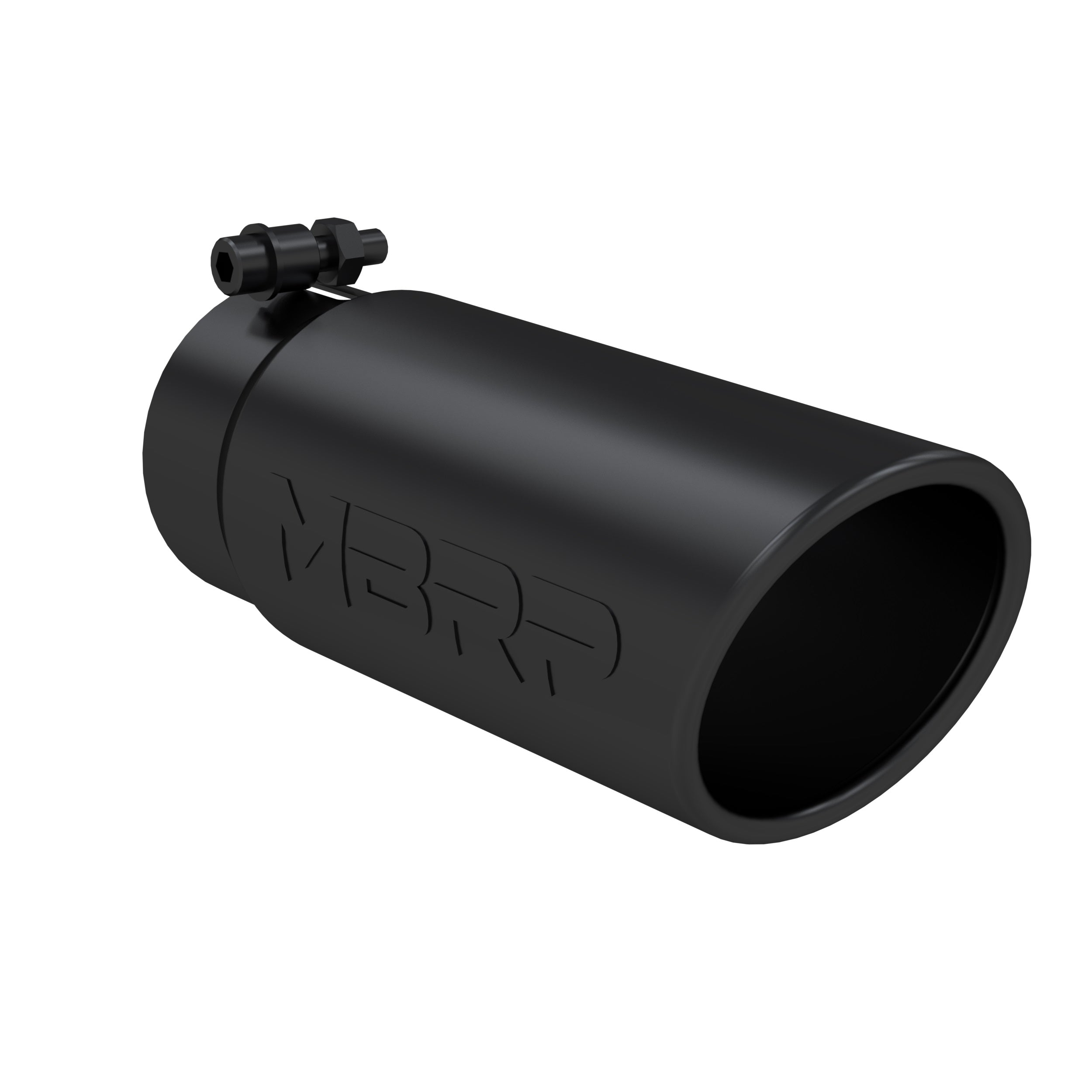 MBRP Exhaust T5112BLK Tip. 4in. O.D. Angled Rolled End 3in. inlet 10in. Length. BLK.