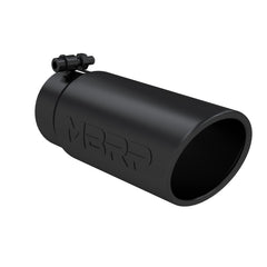MBRP Exhaust T5112BLK Tip. 4in. O.D. Angled Rolled End 3in. inlet 10in. Length. BLK.