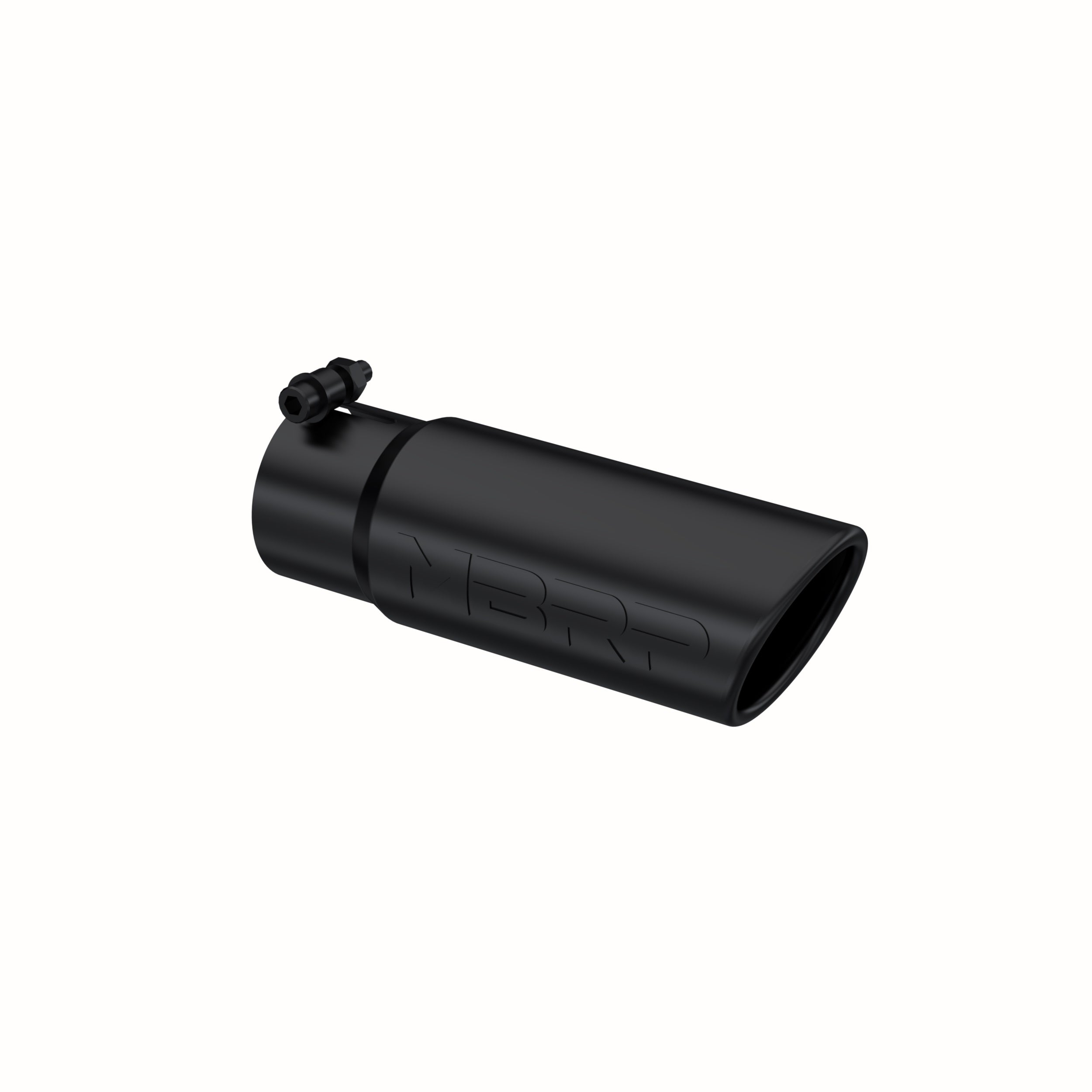 MBRP Exhaust T5115BLK Tip. 3.5in. O.D. Angled Rolled End. 3in. I.D. inlet. 10in. length. BLK.