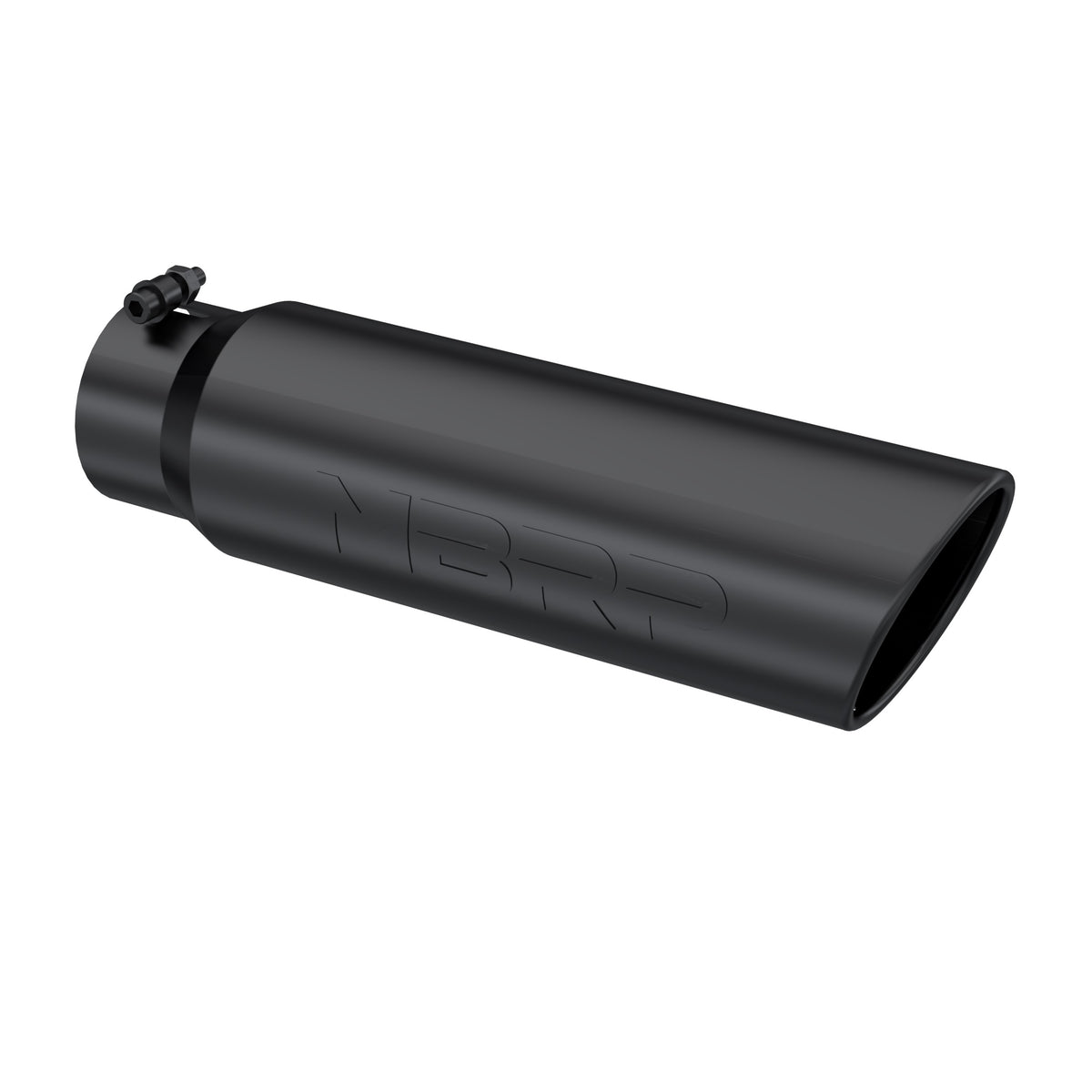 MBRP Exhaust T5124BLK Tip. 5in. O.D.. Angled Rolled End. 4in. inlet 18in. in length. BLK.