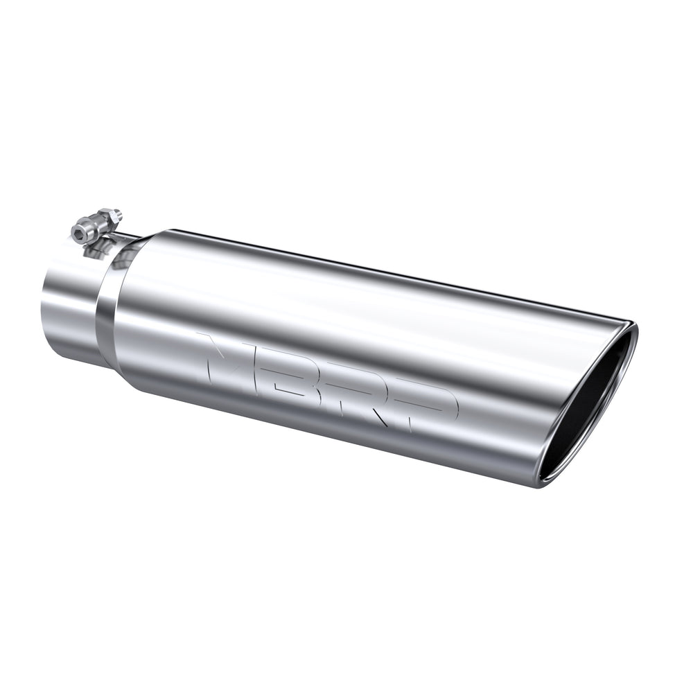 MBRP Exhaust T5124 Tip. 5in. O.D.. Angled Rolled End. T304 Stainless Steel.
