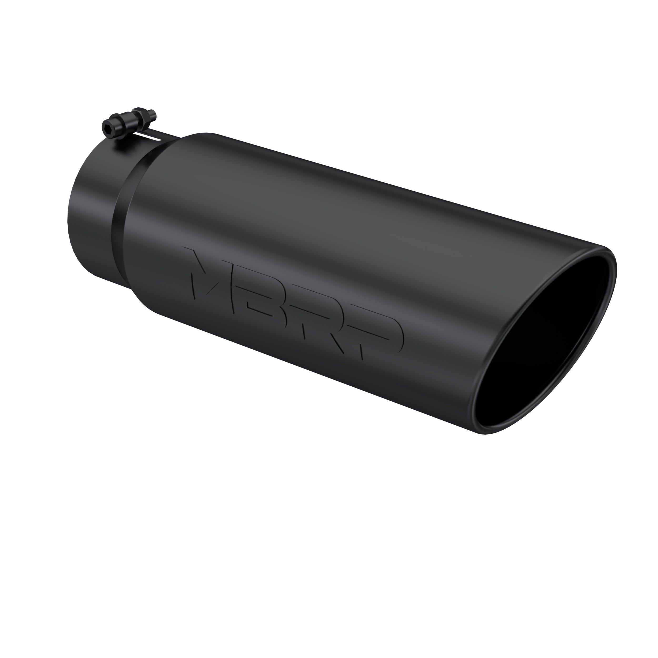 MBRP Exhaust T5125BLK Tip. 6in. O.D.. Angled Rolled End. 5in. inlet 18in. in length. BLK.