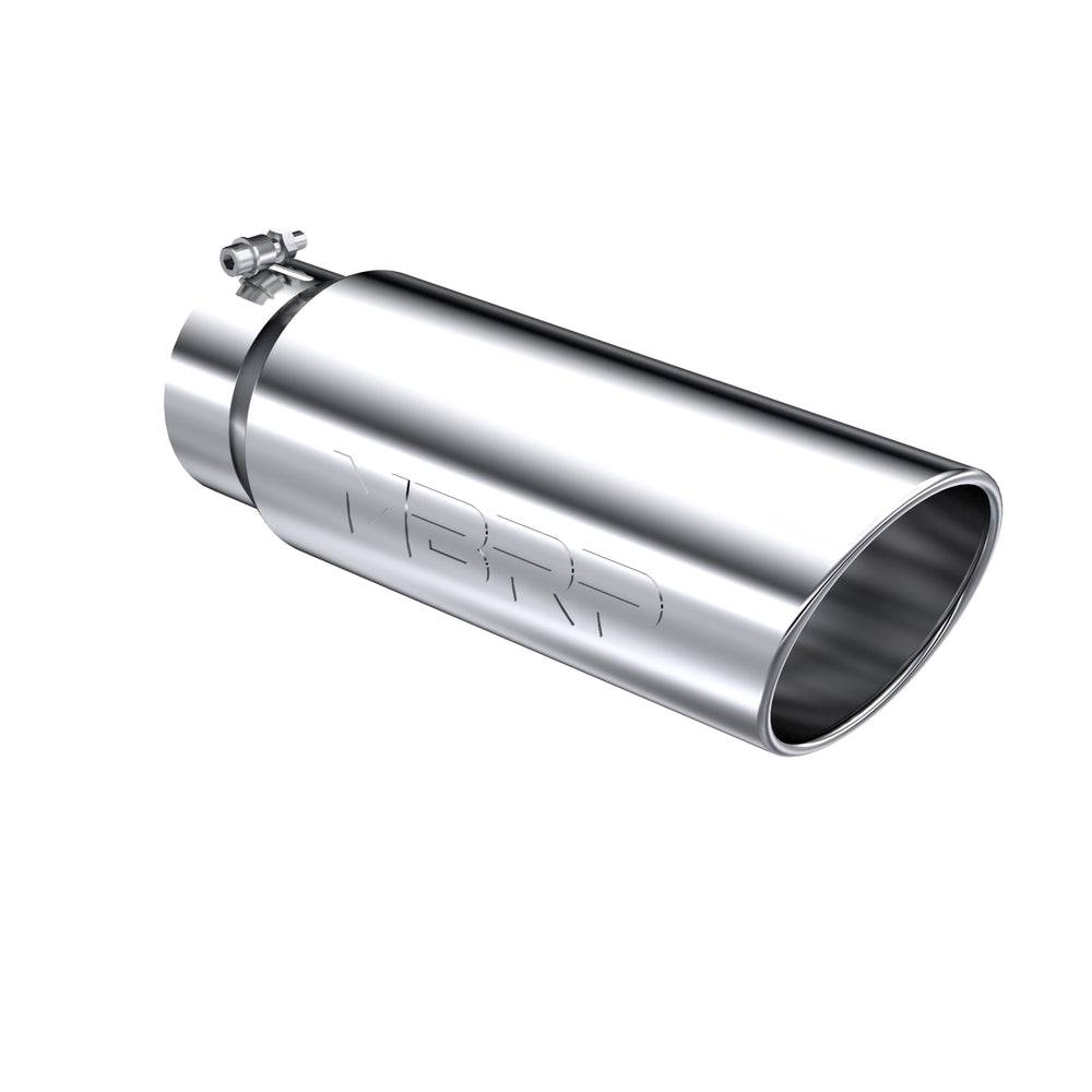 MBRP Exhaust T5125 Tip. 6in. O.D.. Angled Rolled End. 5in. inlet 18in. in length.