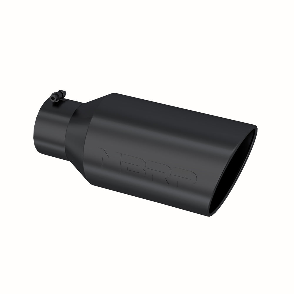 MBRP Exhaust T5129BLK Tip. 8in. O.D.. Rolled End. 5in. inlet 18in. in length. BLK.
