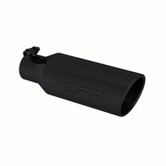 MBRP Exhaust T5150BLK Tip. 4in. O.D.. Angled Rolled End. 2.5in. inlet. 12in. in length. BLK