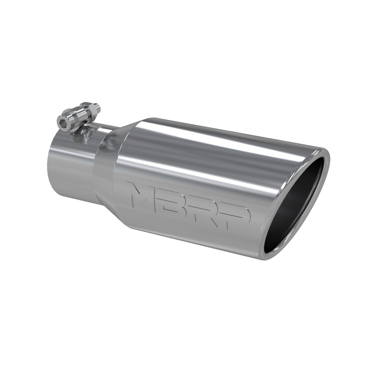 MBRP Exhaust T5157 Tip. 4in. O.D. Angled Rolled End 2 3/4in. inlet 10in. length. T304.