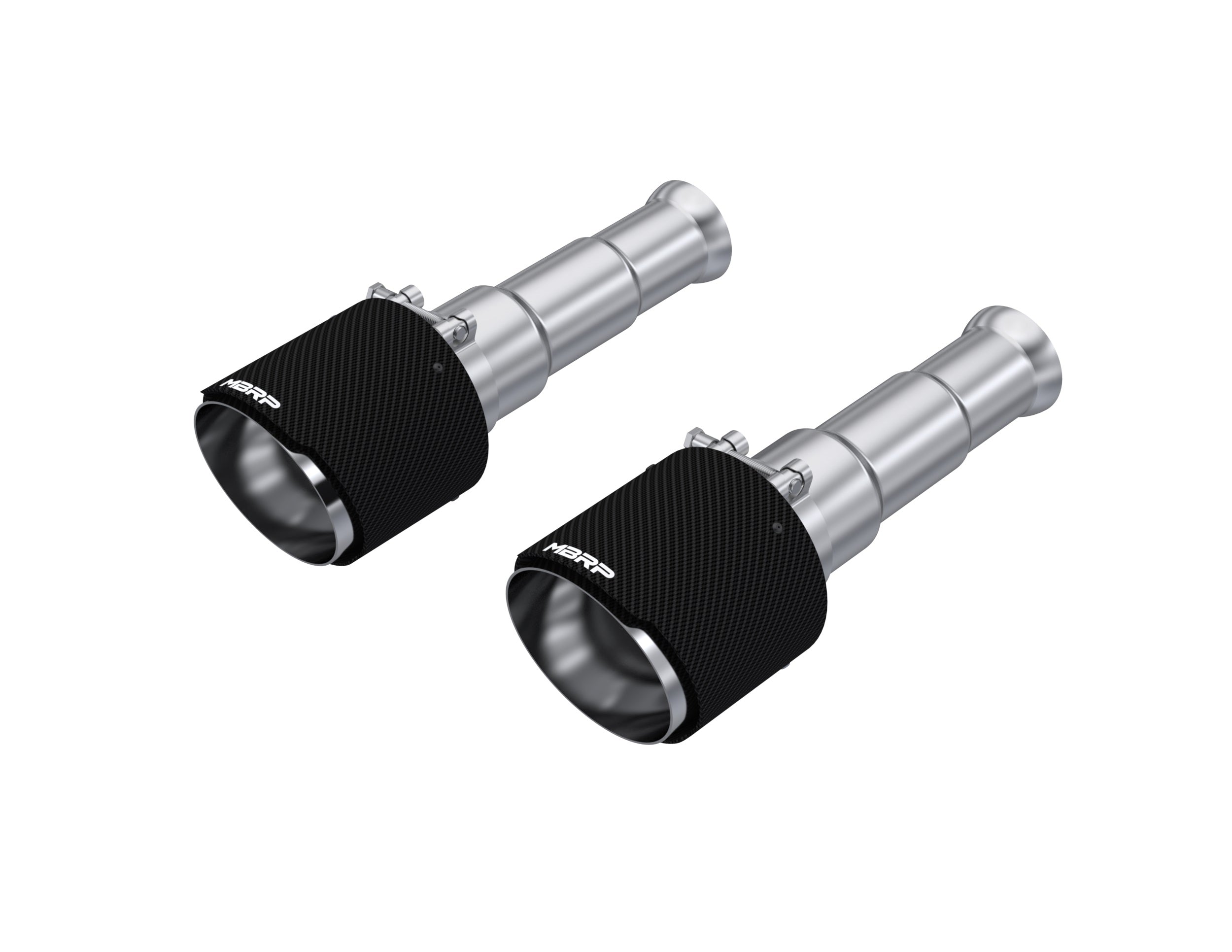 MBRP Exhaust 5in. OD Dual Wall Angle Cut Carbon Fiber Exhaust Tips, Sold in Pairs.