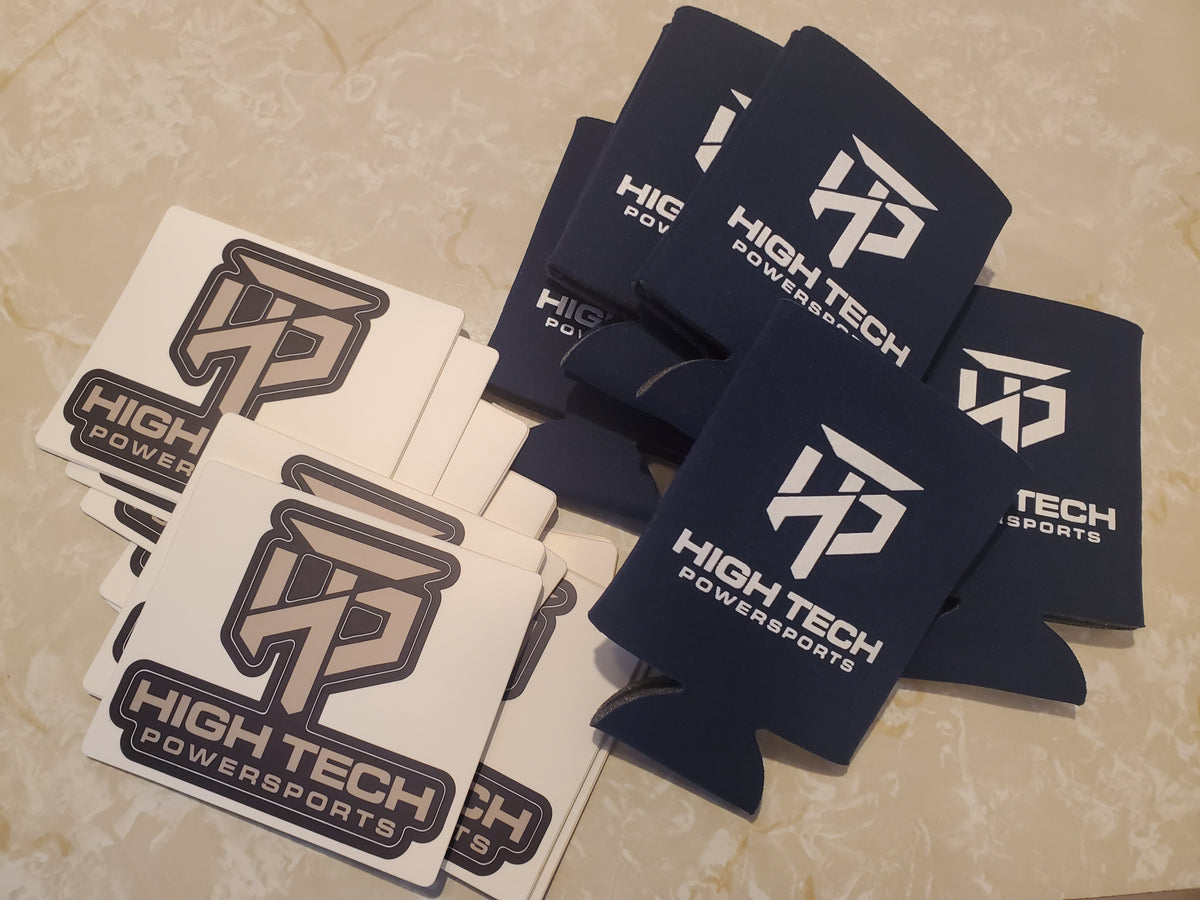 HIGH TECH POWESPORTS KOOZIE AND DECAL