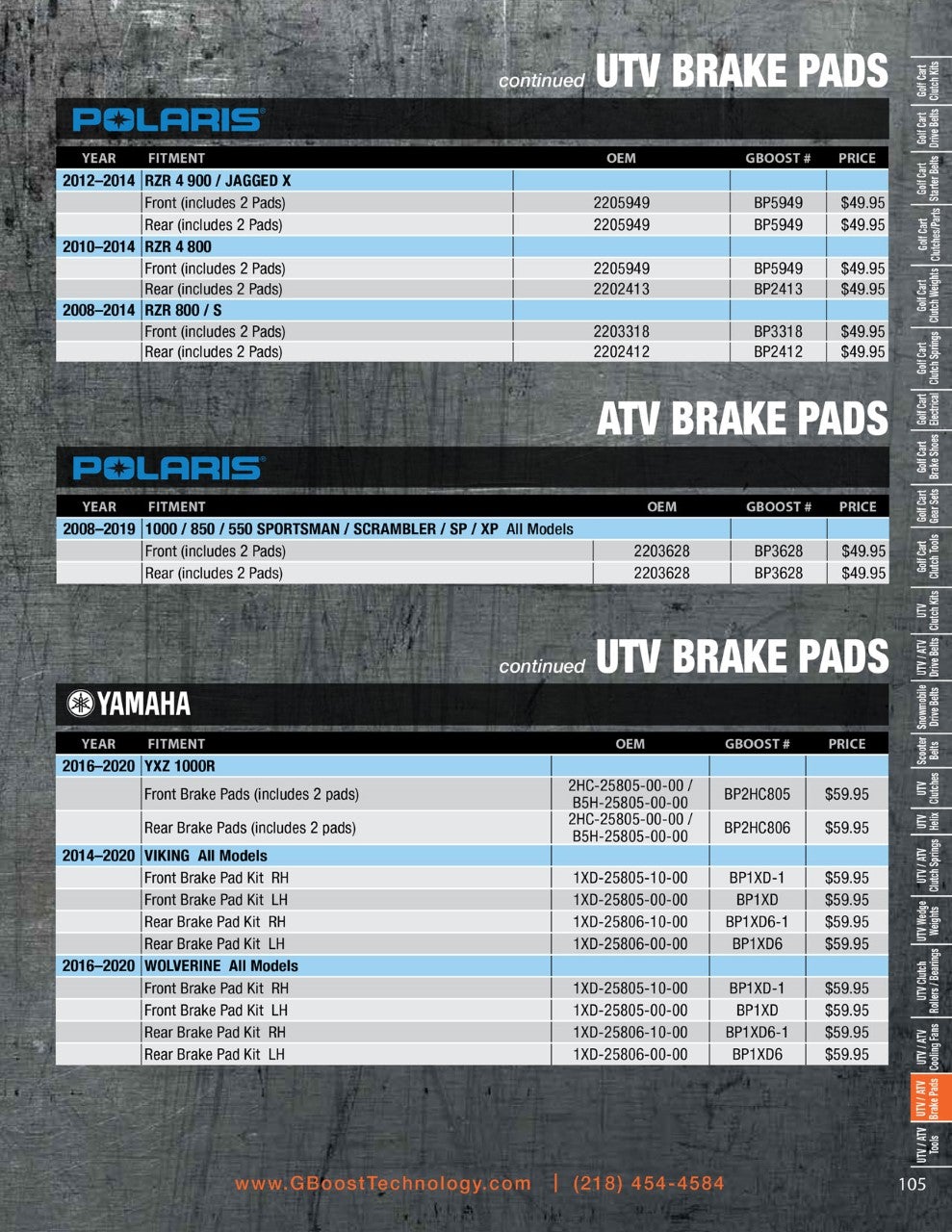 BP2HC806 - Extreme Duty Brake Pads - YAMAHA